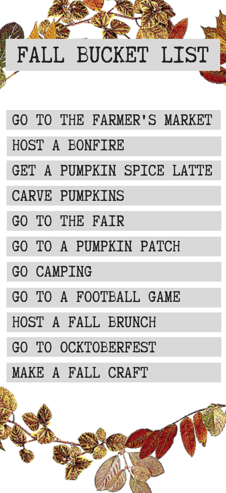 Fall Bucket List - Make your autumn the best yet