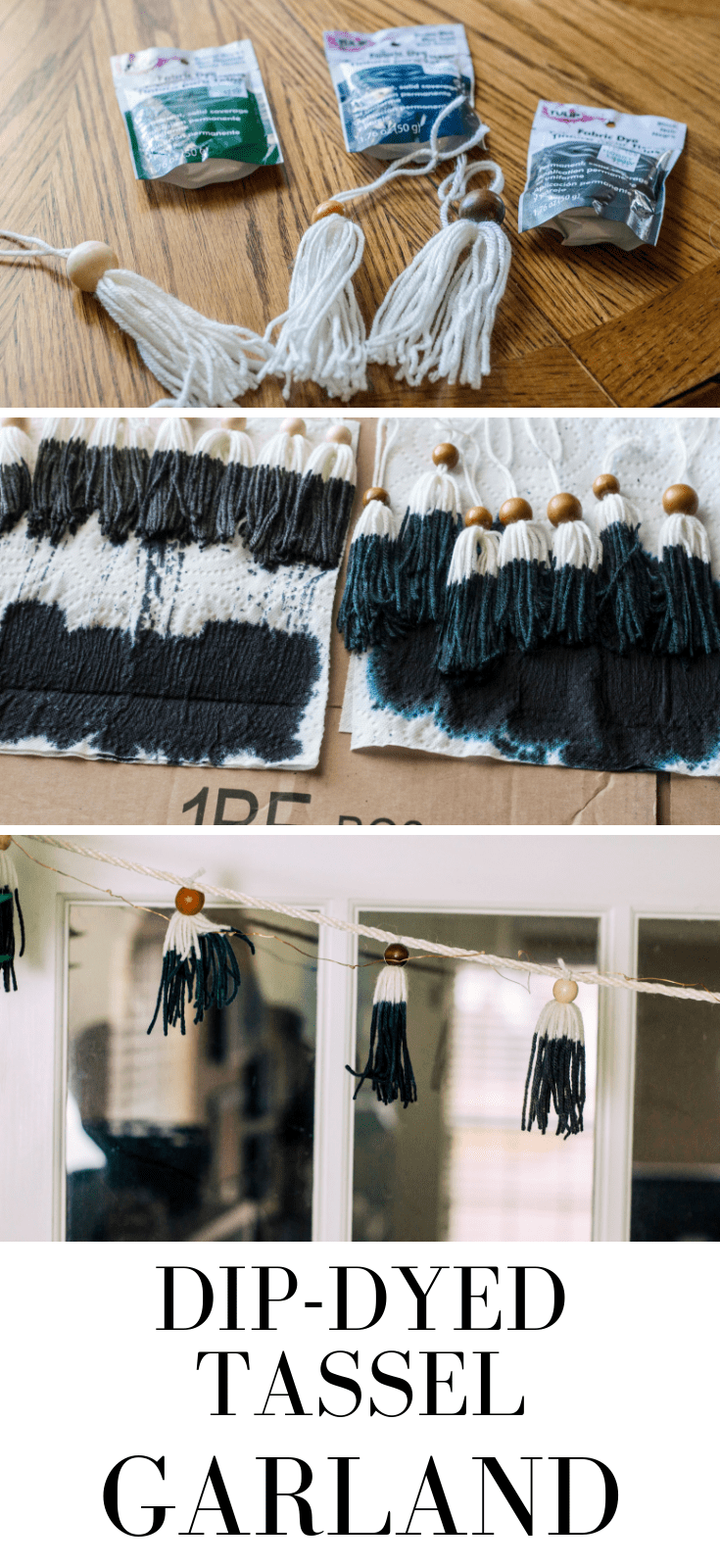 How to make your own dip-dye tassel garland