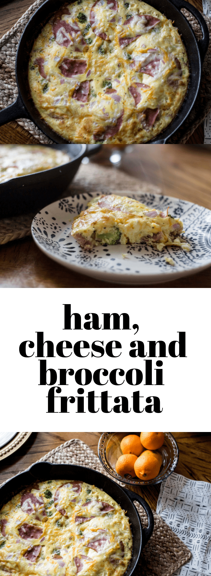 Ham, cheese and broccoli frittata